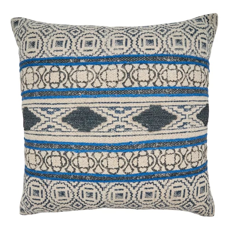 Boho Bliss 20" Square Cotton Throw Pillow with Poly-Fill