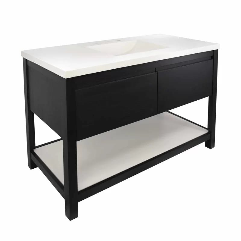 Solace 49" Midnight Oak Single Bathroom Vanity with Pearl Top