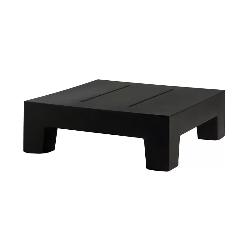 Jut Black Polyethylene Resin Poolside Lounge Table