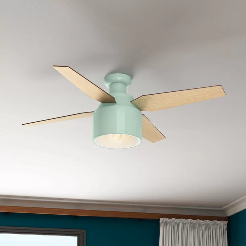 52" Cranbrook Mint Low-Profile Ceiling Fan with LED Light & Remote