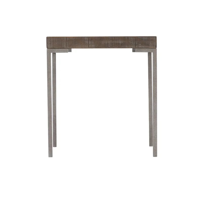 Loft Urban Sable Brown Square End Table with Grey Mist Metal Legs