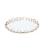 Elegant Round Linked Mirrored Large Tray with Polished Brass Finish