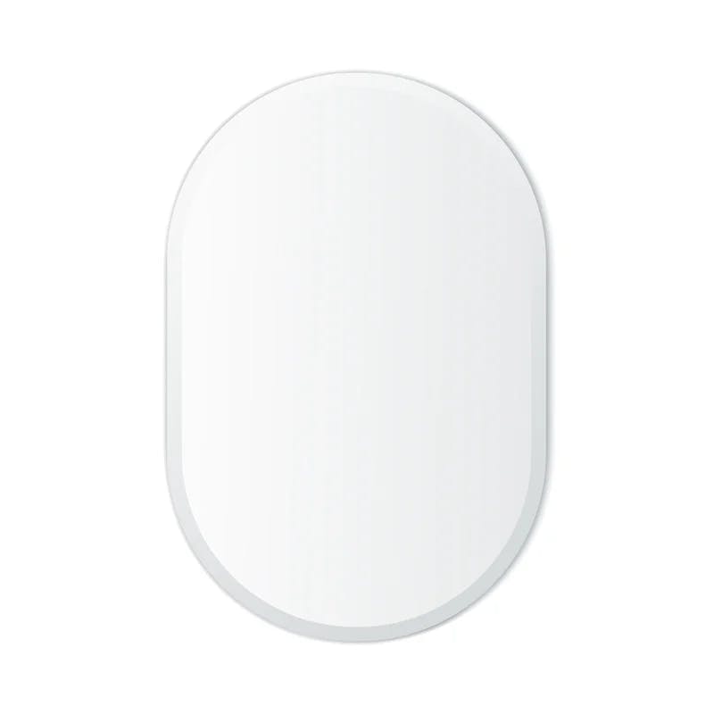 Elegant Beveled Edge Frameless Oval Vanity Mirror 24"x36"