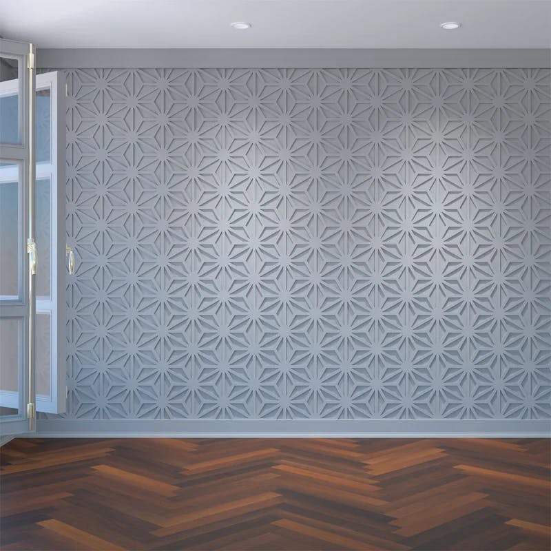 Elegant Unfinished PVC Fretwork Wall Panels, 15.75'' x 17.75''