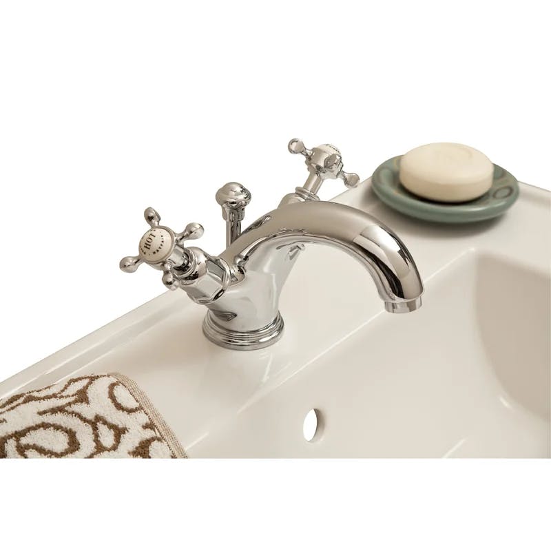 Edwardian Elegance 5" Polished Chrome Classic Bathroom Faucet with Dual Handles