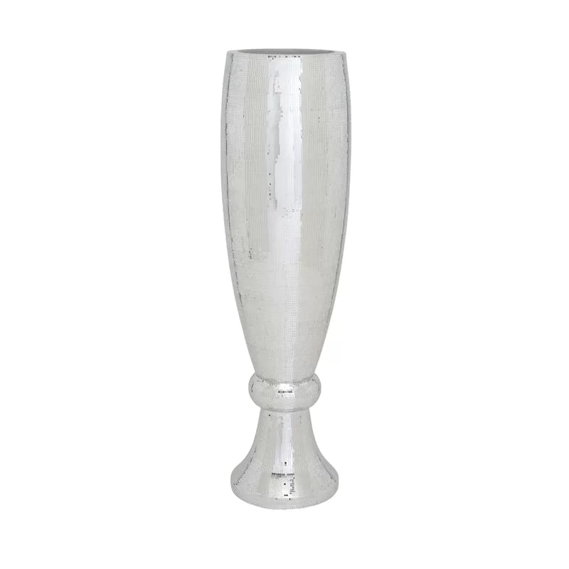 Elegant Silver Ceramic Mosaic Floor Vase 16"x51"