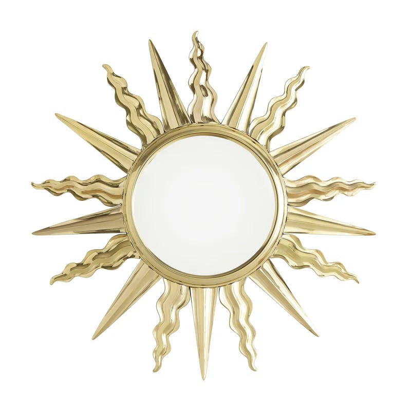 Apollo Sunburst 41'' Ornate Brass Wall Mirror