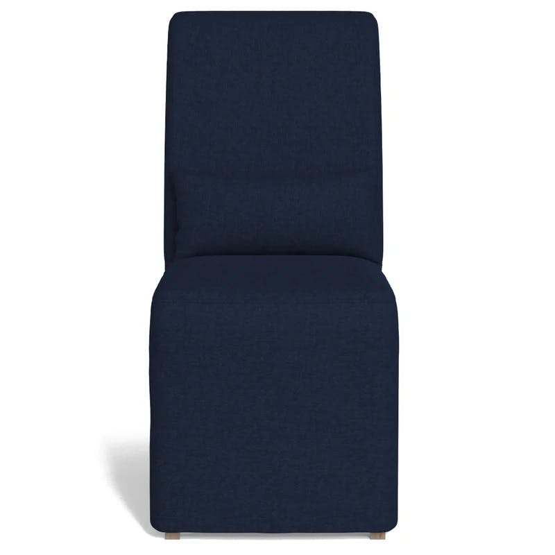 Newport Transitional Navy Blue Slipcovered Parsons Chair