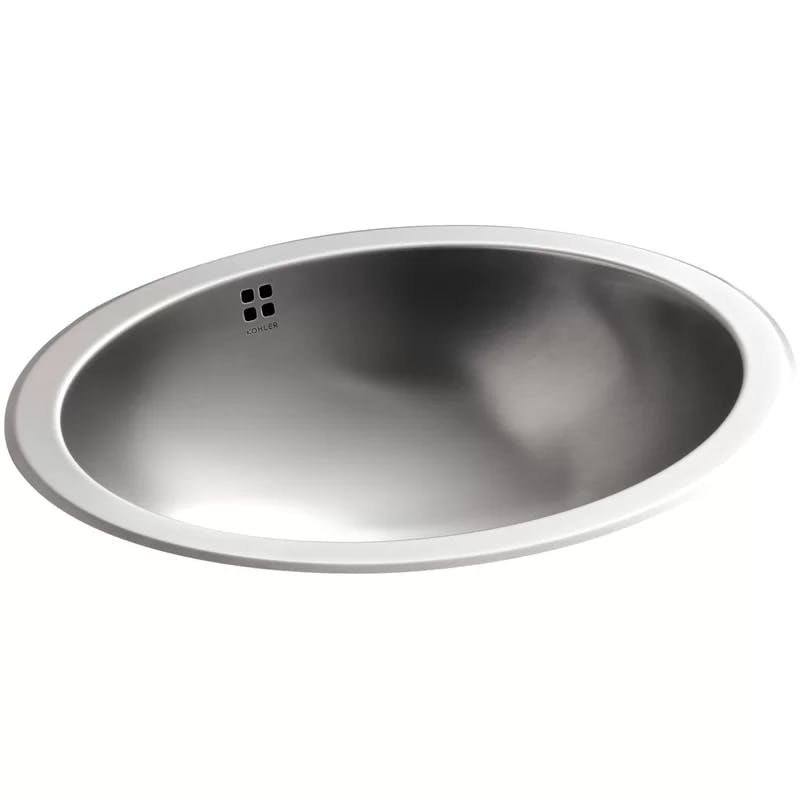 Bachata Luster Stainless Steel Oval Drop-In Bathroom Sink