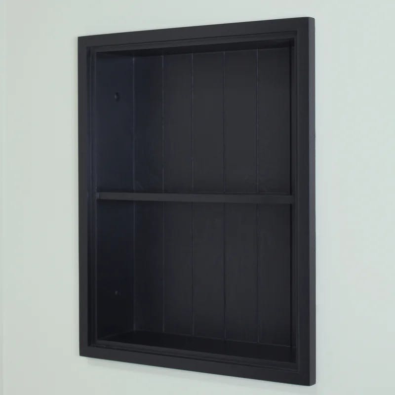 Sloane 14x18 Black Recessed Wall Niche with Beadboard Back