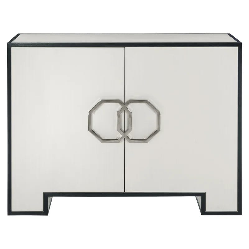 Elegant Onyx Black 2-Door Cabinet with Adjustable Shelving