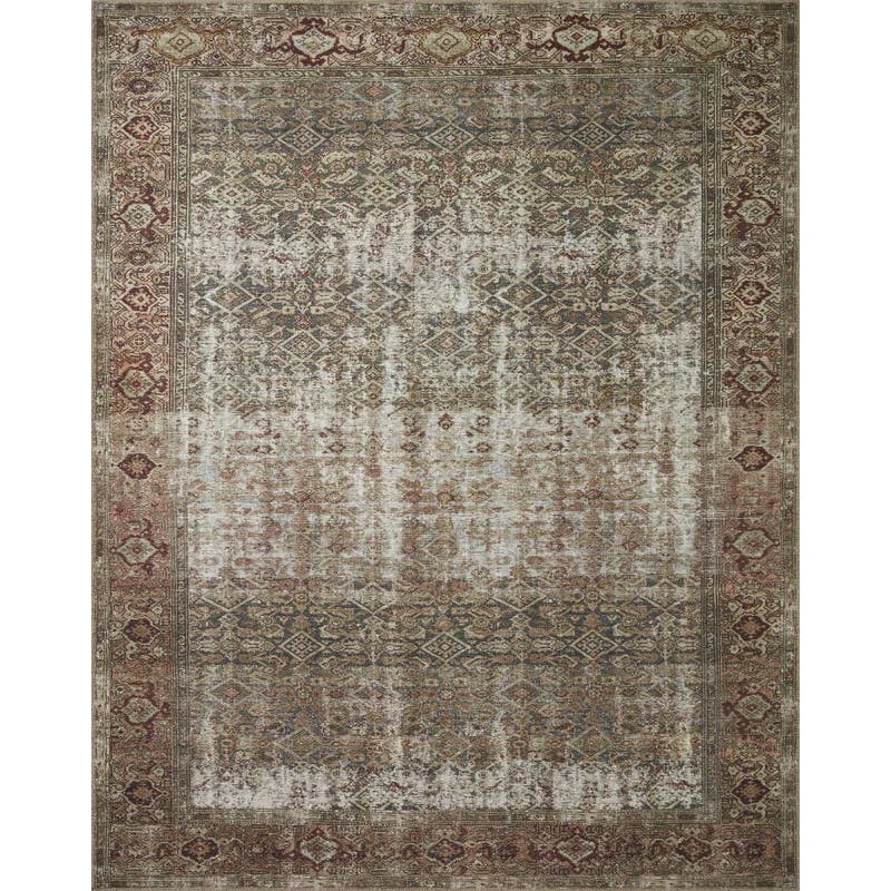 Ivory Antique Space-Themed Rectangular Area Rug 45"L x 27"W