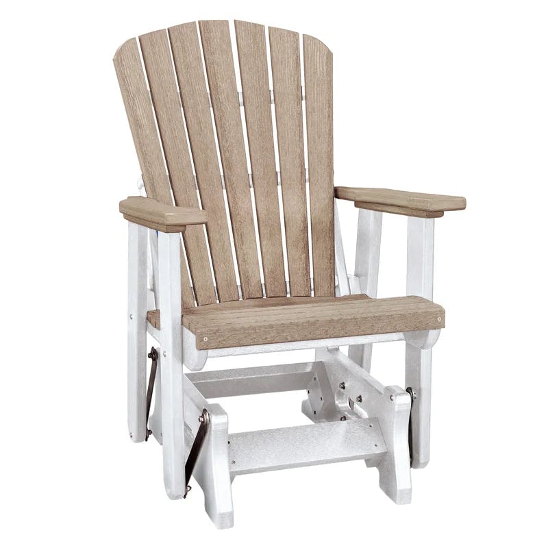 Amish Crafted Light Brown & White Poly Resin Outdoor Glider Chair