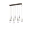 Ethereal Spring 7-Light LED Kitchen Island Pendant in Flat Bronze