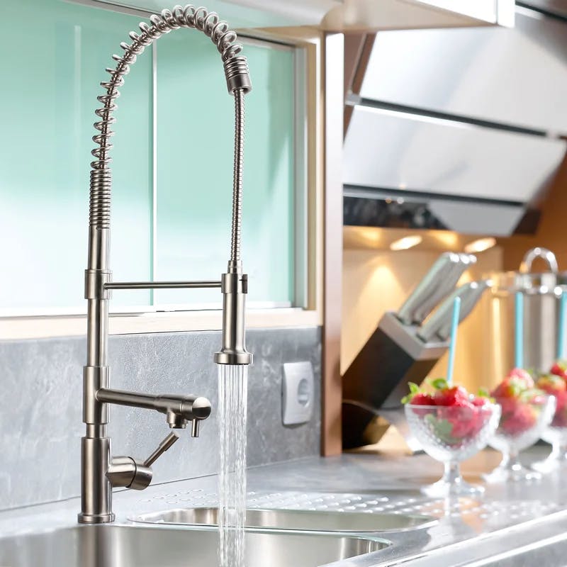 Elite 360° Swivel Stainless Steel Kitchen Faucet with Dual-Control Spray
