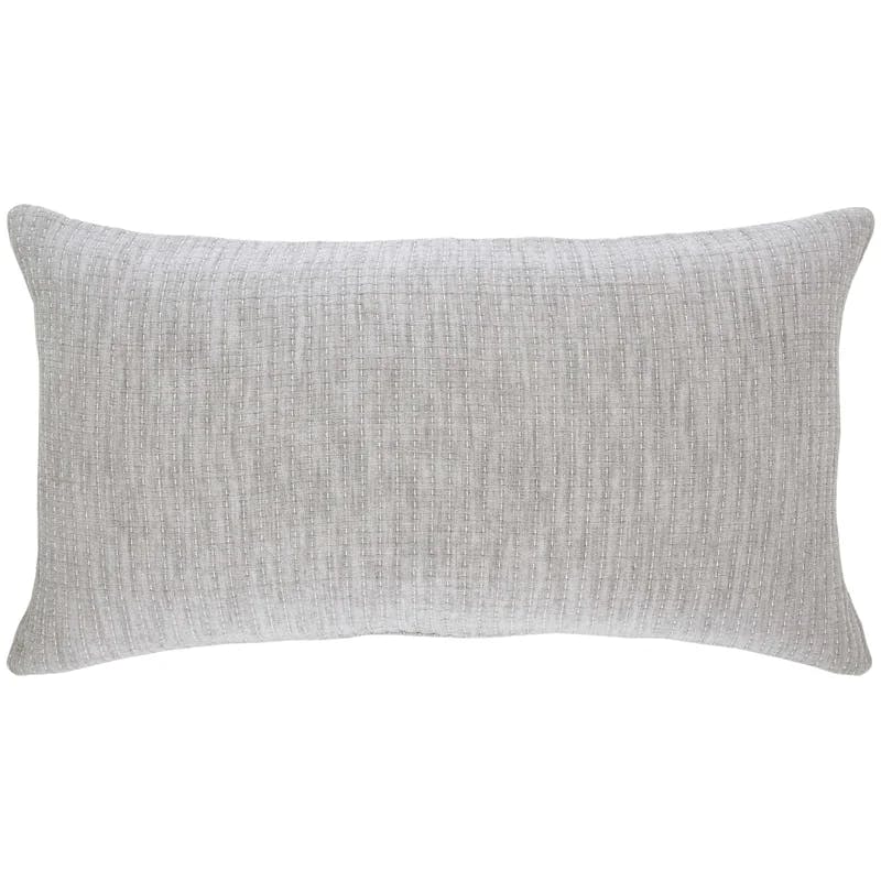 King-Sized Gray Pick Stitch Cotton Pillow Sham