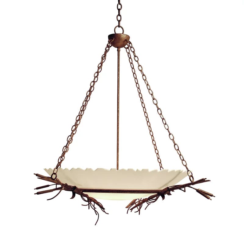 Cattail Serenity 6-Light Antique Rust and Gold LED Pendant
