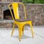 Bright Yellow Galvanized Steel Slat Side Chair for Versatile Spaces
