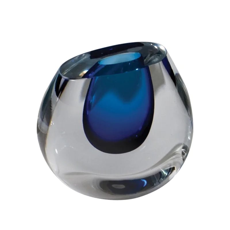 Blueberry Jewel-Tone Hand-Blown Glass Bud Vase