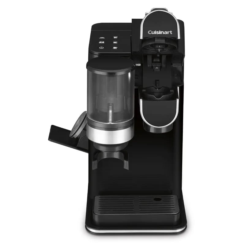 Sleek Black Single-Serve Grind & Brew Coffeemaker with Conical Burr Grinder