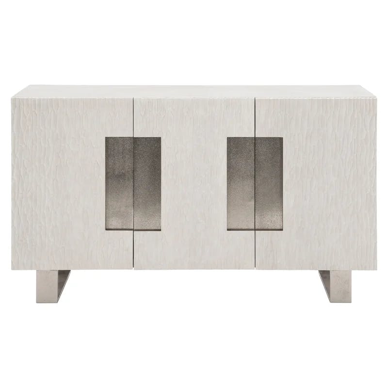 Solaria Transitional 59'' Beige Oak Sideboard with Nickel Accents