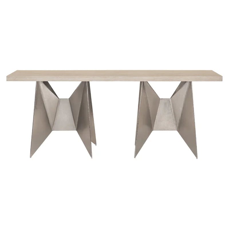 Solaria Transitional Beige 72'' Wood and Metal Console Table