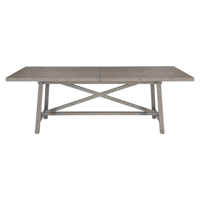 Albion Extendable Weathered Brown Farmhouse Dining Table