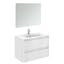 Ambra 32" Matte White Floating Bathroom Vanity with Integrated Ceramic Sink and Mirror