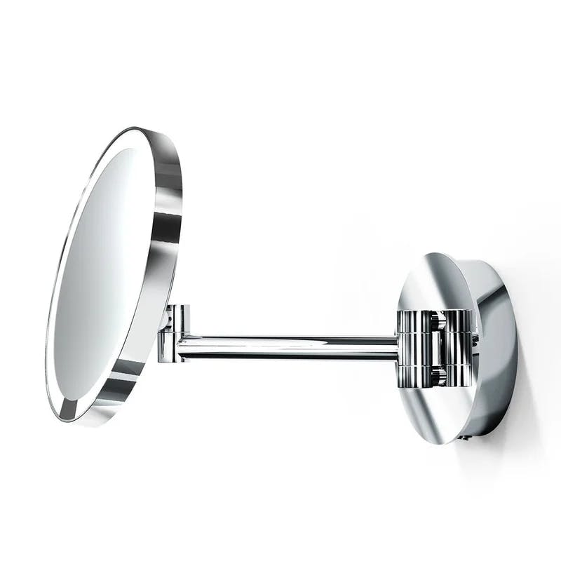 Matte White Brass 8.9'' LED Magnifying Wall Mirror