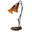 Amber Tiffany Pond Lily 2-Light Accent Lamp in Mahogany Bronze