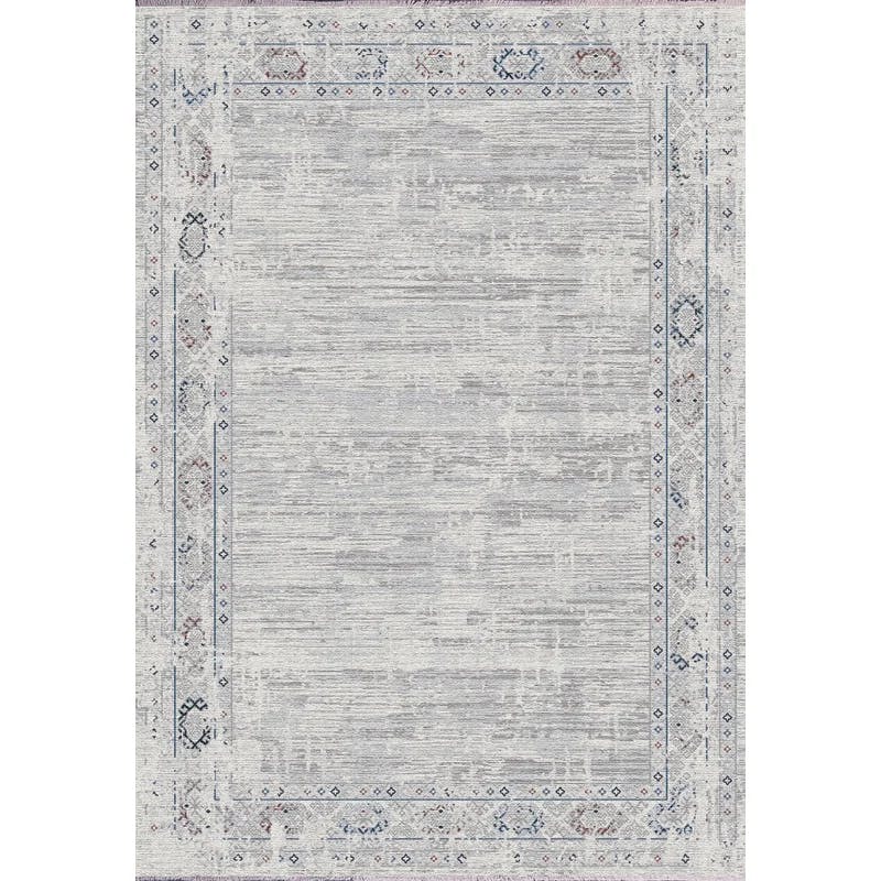 Carson Traditional Ivory & Blue Synthetic Rectangular Rug, 2'7" x 4'11"