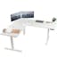 LunaFlex White Wood Electric Corner Desk with Adjustable Height