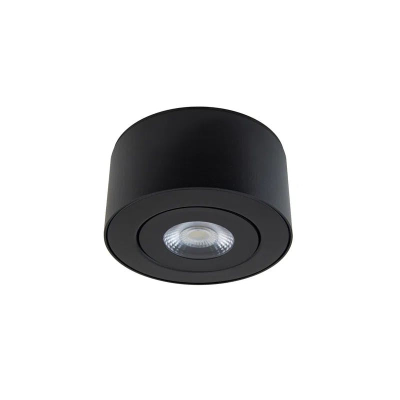 Modern Black LED Outdoor Flush Mount with Adjustable Beam