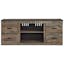 Rustic Reclaimed Barn Wood 60" TV Stand with Fireplace Cabinet in Brown