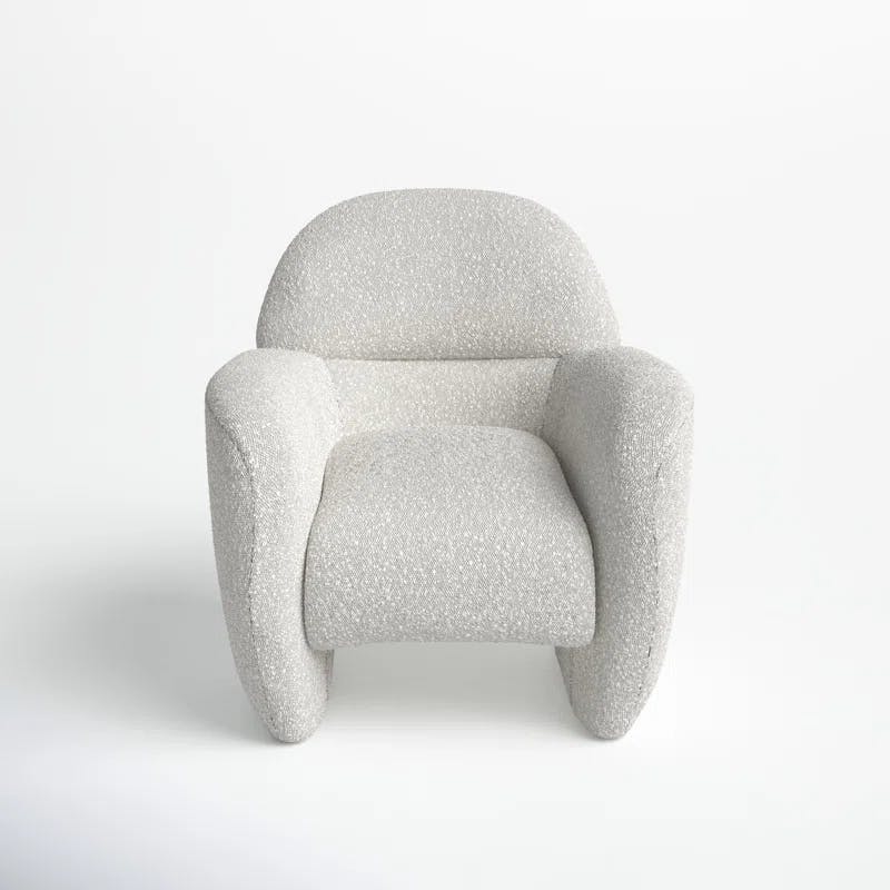 Sagebrook Ivory Beige Polyester Blend Upholstered Armchair