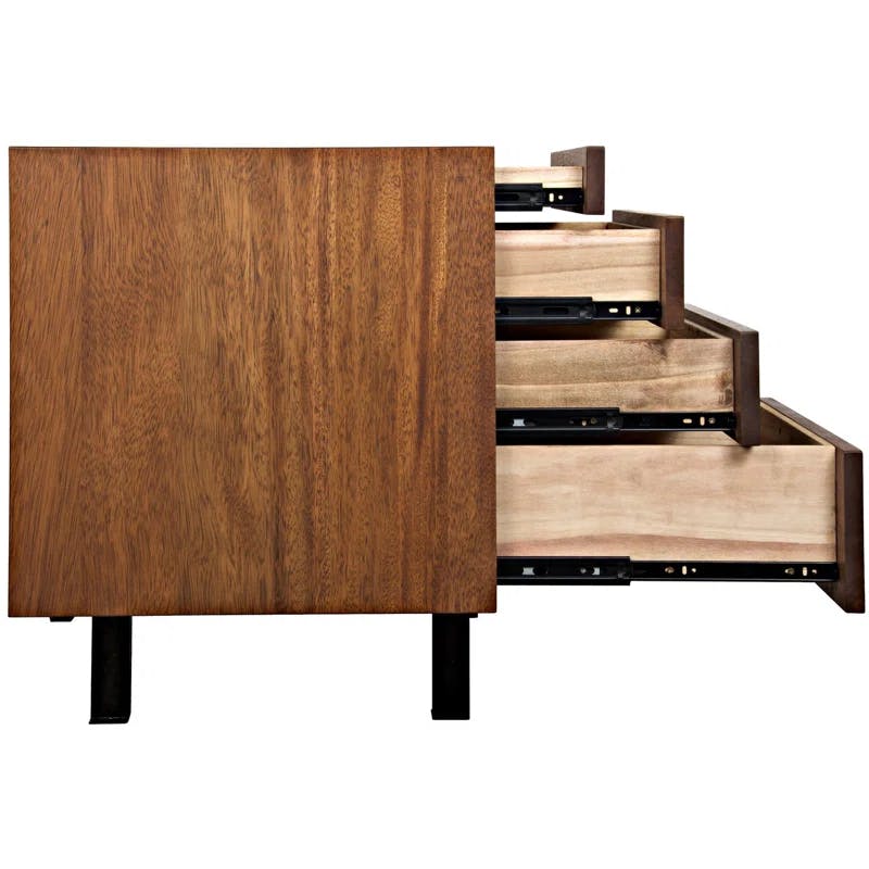 Mind-Croft 76.5'' Walnut Sideboard with Metal Accents