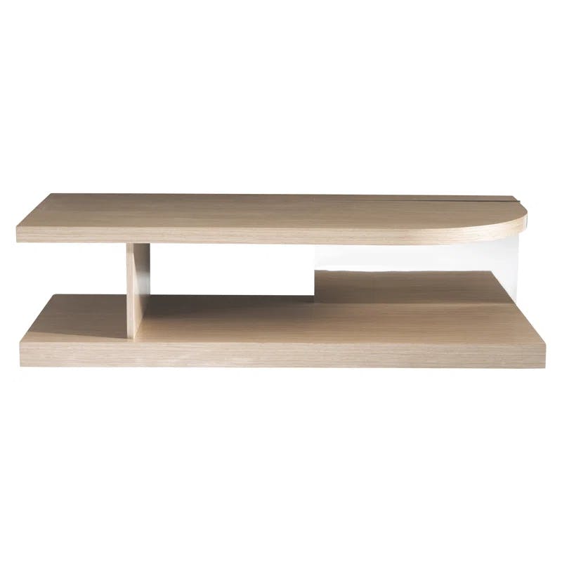 Transitional Modulum Wood Coffee Table in Brown