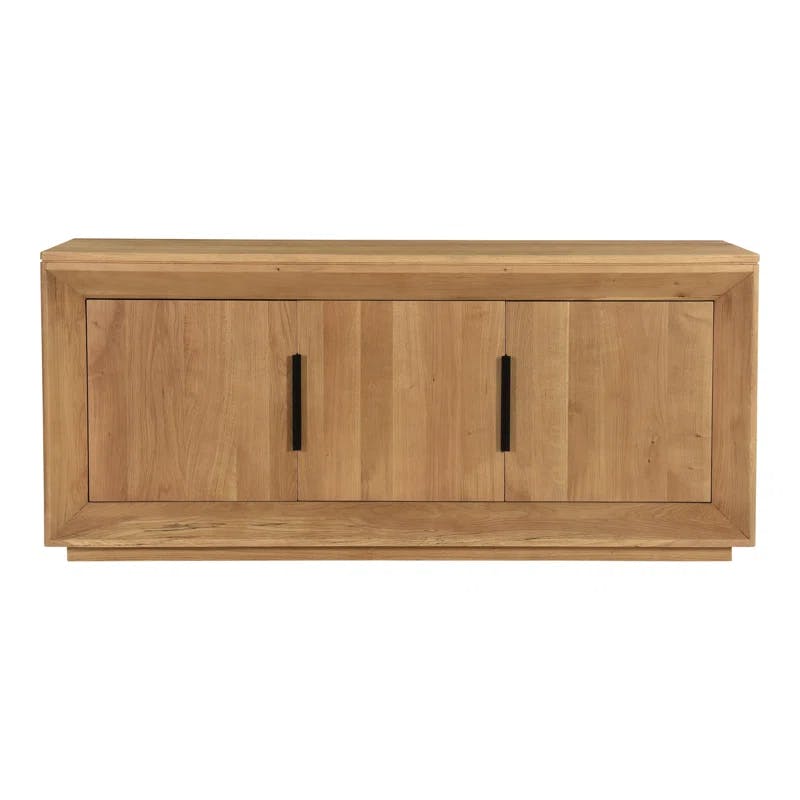 Lorene Solid Oak Sideboard with Black Metal Accents