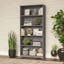 Adjustable Modern Gray 5-Shelf Traditional Bookcase
