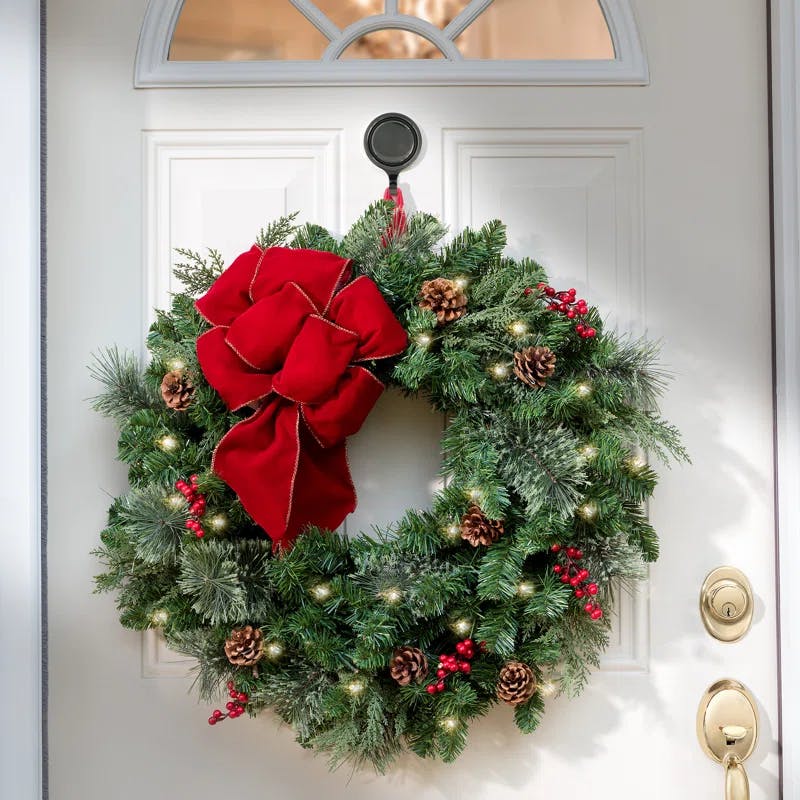 Attract Pinch-Free Brushed Nickel Magnetic Wreath Hanger
