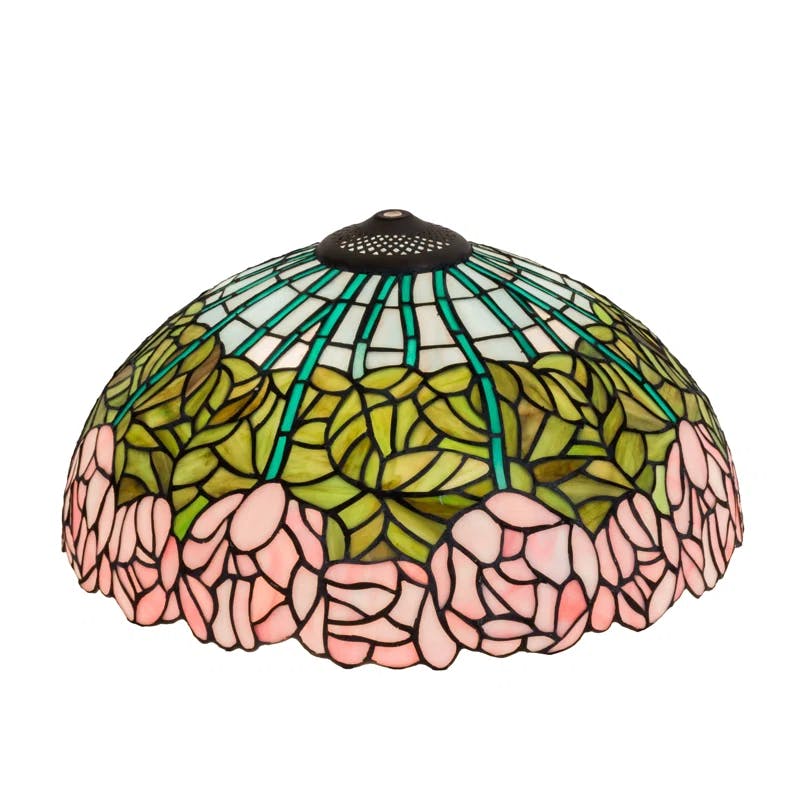 Passion Pink Cabbage Rose 16" Stained Glass Lamp Shade