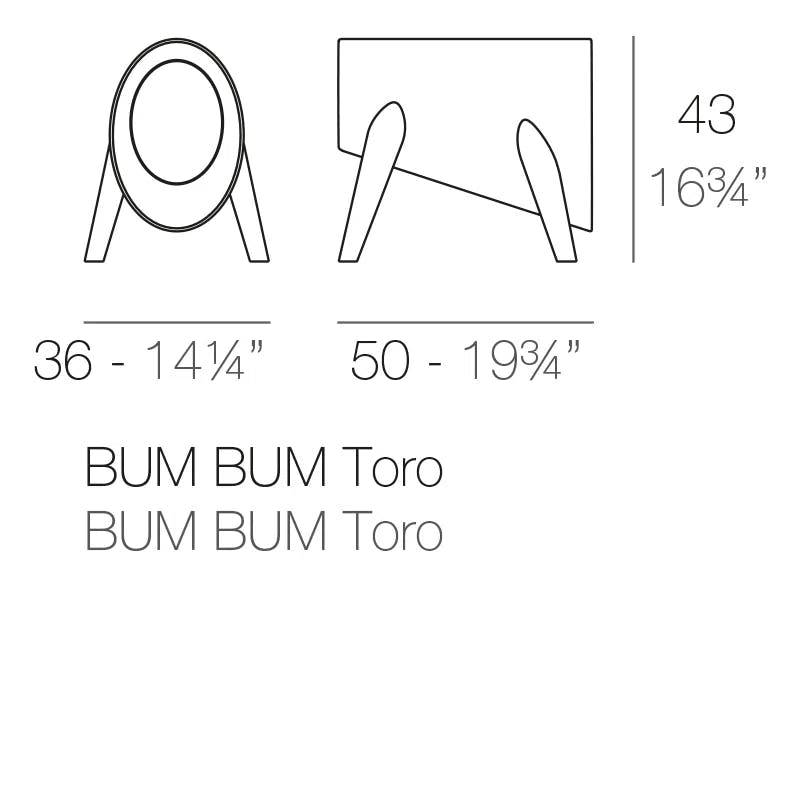Bum Bum Toro Black Indoor/Outdoor Plastic Accent Stool