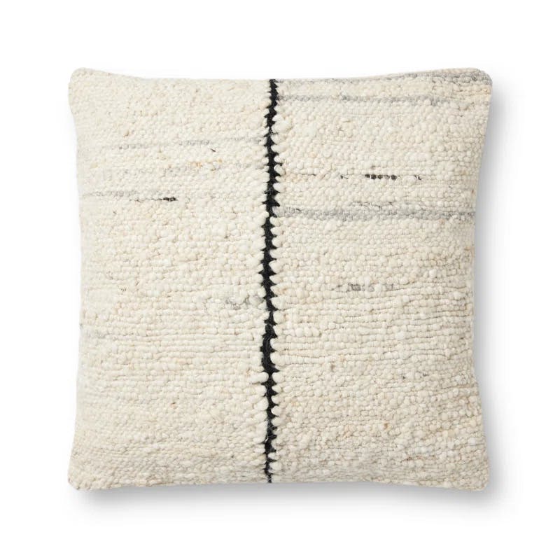Cloudlike Cozy Moroccan-Inspired Ivory & Black Accent Pillow