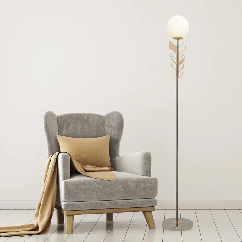 Elegance 65.5'' Gold and Silver Arrow Candlestick Floor Lamp