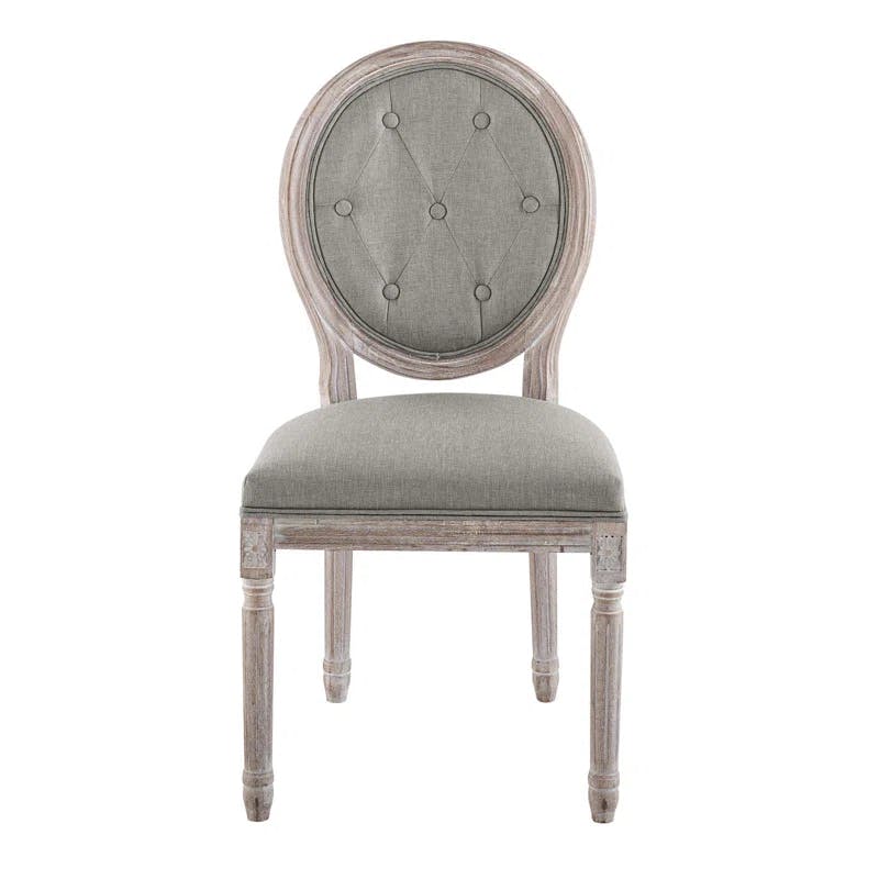 Arise Vintage French Upholstered Gray Wood Side Chair