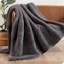 Ultra-Soft Fleece & Faux Fur Dark Gray Throw for All Ages
