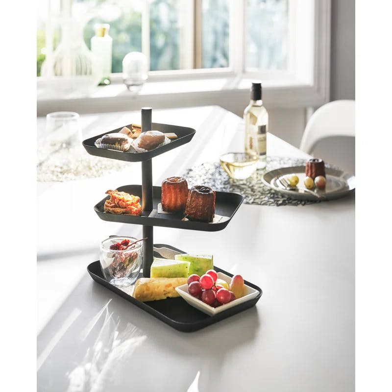Elegant Ceramic 3-Tier Dessert & Appetizer Stand