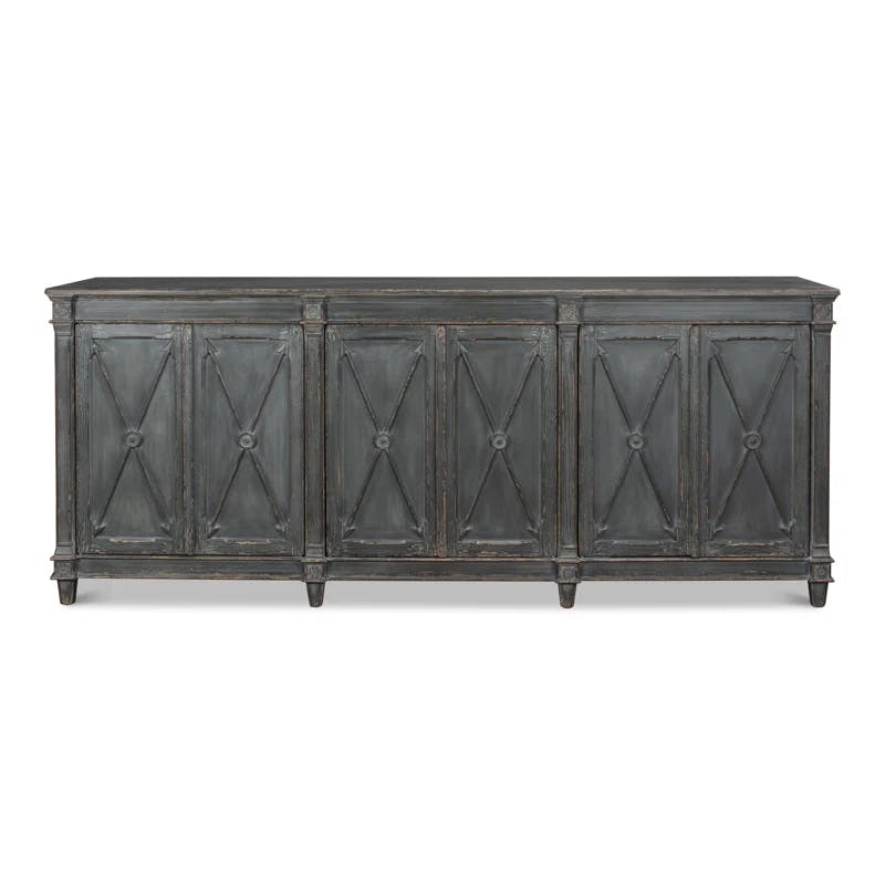 Marksman 96'' Concrete Gray Solid Wood Traditional Sideboard