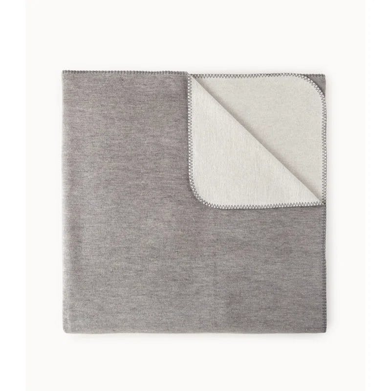 Alta Queen-Sized Gray Reversible Cotton-Acrylic Throw Blanket
