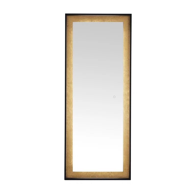 Montauk Luxe Rectangular Silver-Gold Leaf LED Mirror